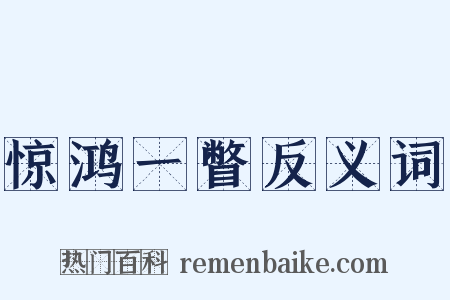 惊鸿一瞥反义词是什么意思的图片